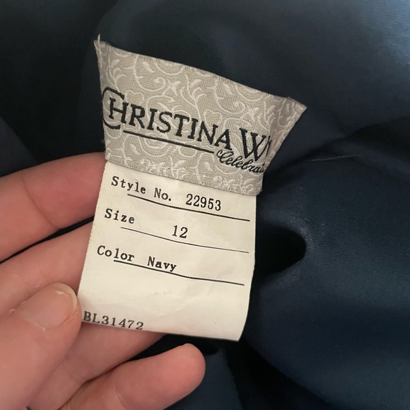 Christina Wu Style #22953 Navy Size 12 - Picture 4 of 6